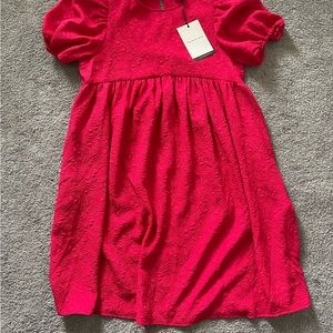 Red Textured Dresd - fits oversized